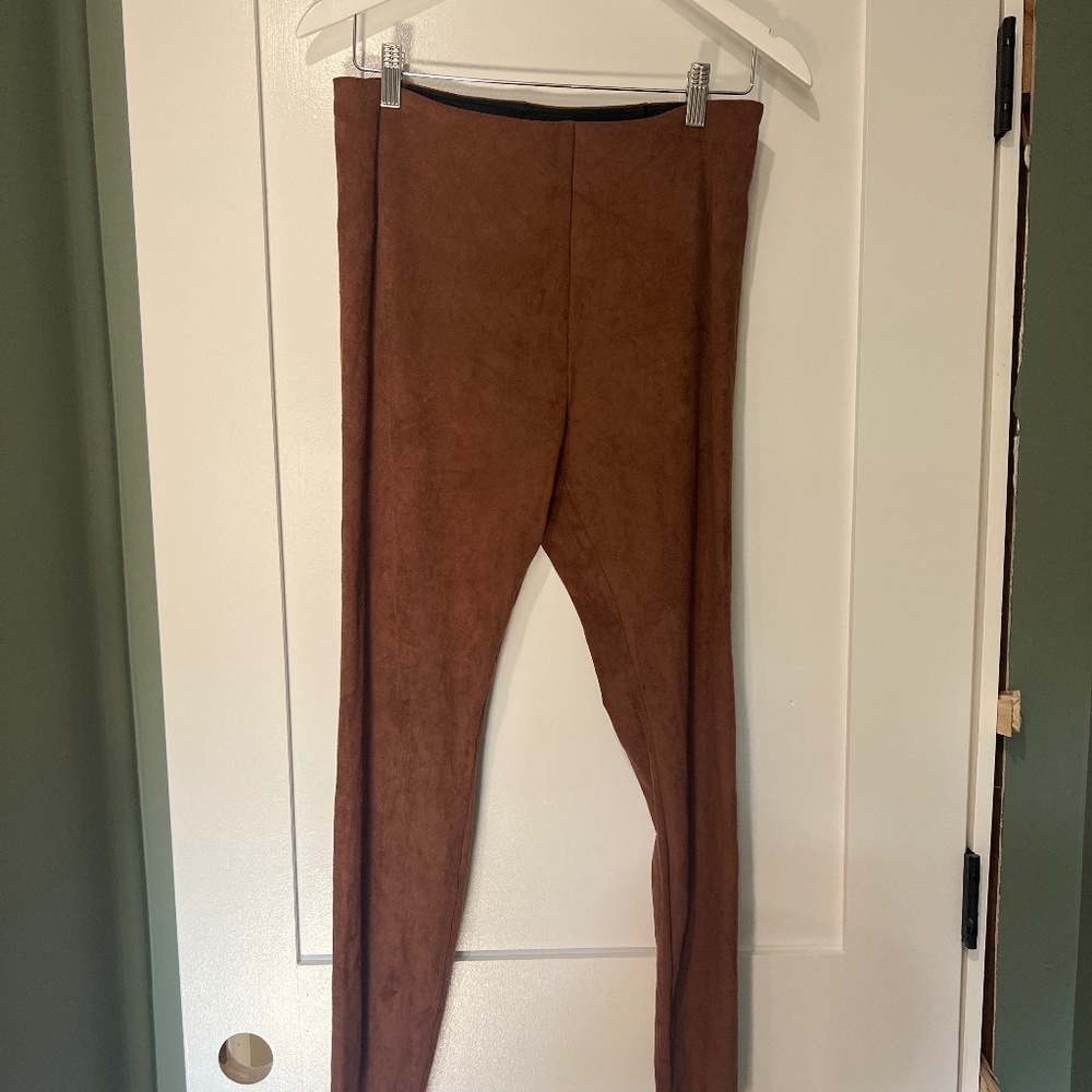 Brown suede leggibgs